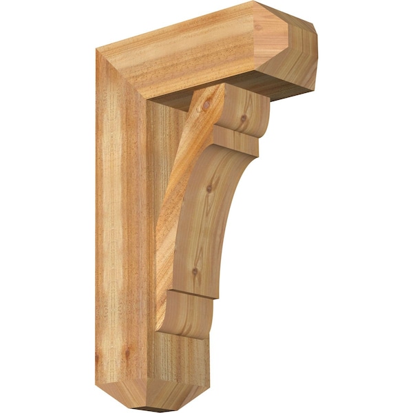 Ekena Millwork Olympic Craftsman Rough Sawn Bracket w/ Offset Brace, Western Red Cedar, 8"W x 20"D x 32"H BKT0806X20X32OLY04RWR - main
